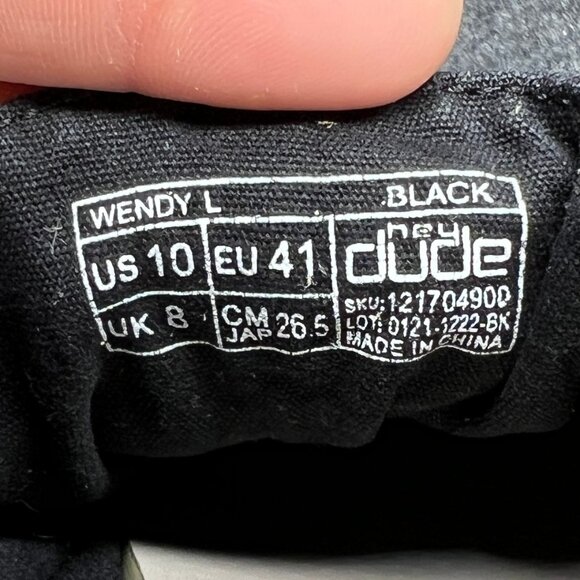 Hey Dude Wendy Shoes Women's Size 10 Black Canvas Slip On Comfort Loafer Sneaker - Picture 11 of 11